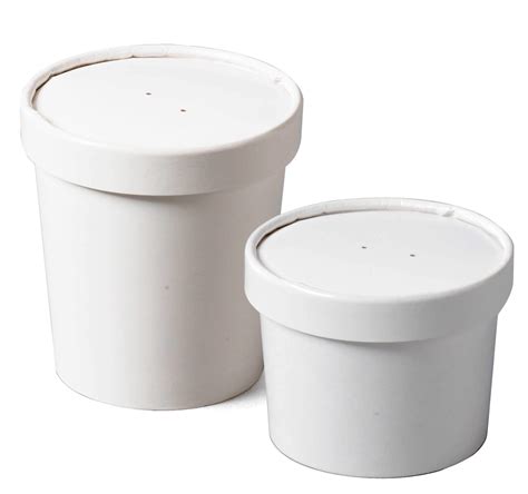 Buy 50 X White Disposable Soup Ice Cream Container Round Deli Food Lids Heavy Duty Paper 8oz