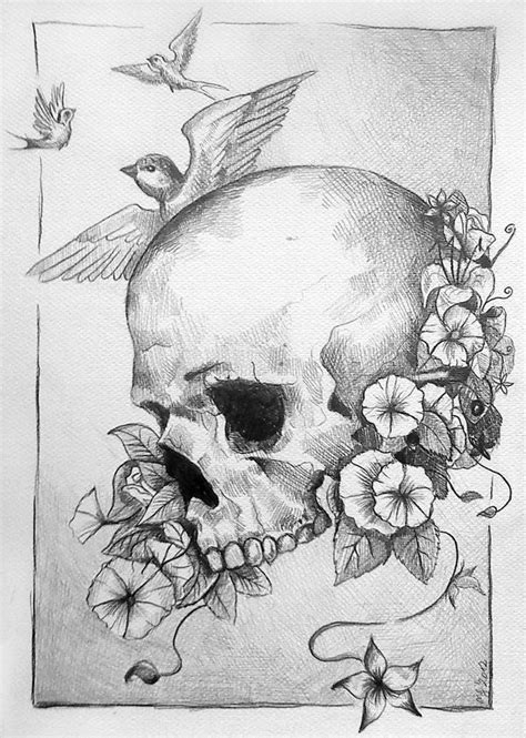 Animal skull covered in flowers and mushrooms. flower-skull by Gilotina.deviantart.com on @deviantART ...