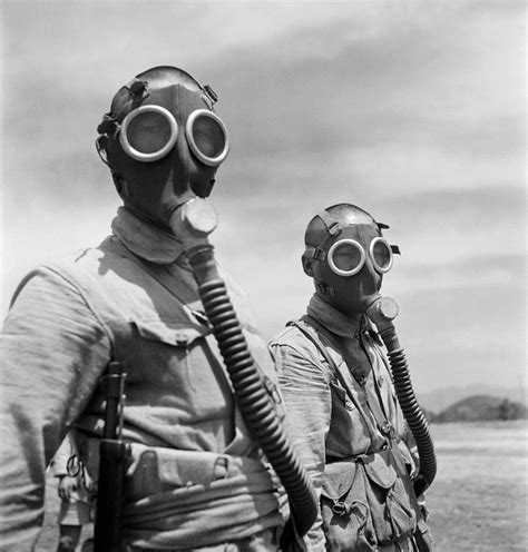 Chinese Soldiers Wearing Gas Masks Ww2 China 1944 Photograph By War