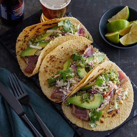Grilled tuna steak tips should tuna steak be pink in the middle? Grilled Tuna Taco Recipe: WebstaurantEats Recipes | Tuna ...