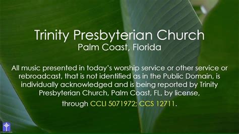 Trinity Presbyterian 10am Sunday Worship Service Youtube