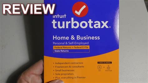 Turbotax Turbo Tax Home Business Tax Prep Software Review Youtube