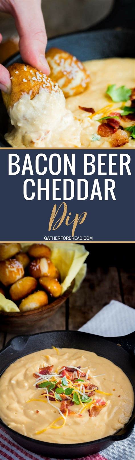 Bacon Beer Cheddar Dip Hot Cheesy Cheddar Dip Made With Beer Is Great