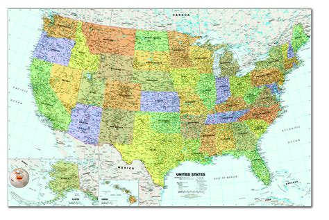 House Of Doolittle Laminated Write And Wipe United States Map With Wet