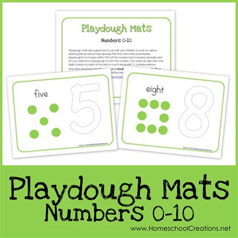 Number Playdough Mats ~ Free Printables