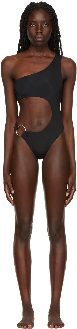 Louisa Ballou Synthetic Half Moon One Piece Swimsuit In Black Lyst Canada