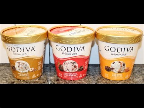 Godiva Ice Cream Hazelnut Crunch Chocolate Strawberry Caramel