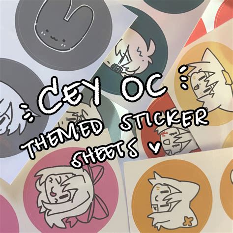 Cey Oc Themed Sticker Sheets On Storenvy