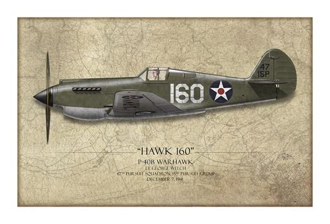 Pearl Harbor P Warhawk Map Background Painting By Craig Tinder