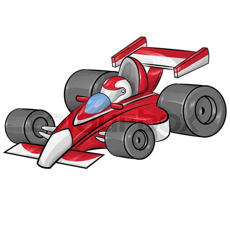 Funny Cartoon Formula Race Car Stock Vector Colourbox