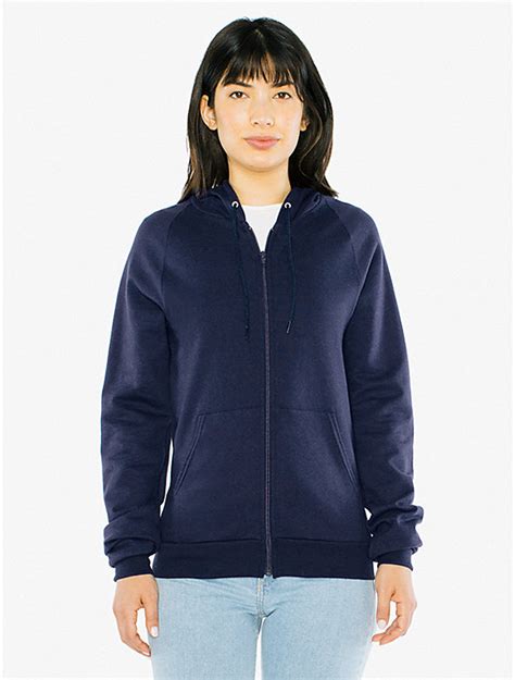 unisex peppered fleece zip hoodie american apparel