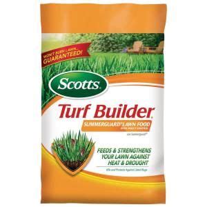 Apply scotts turf builder lawn food any time, during any season. Scotts Turf Builder 13.45 lb. 5,000 sq. ft. Summerguard ...