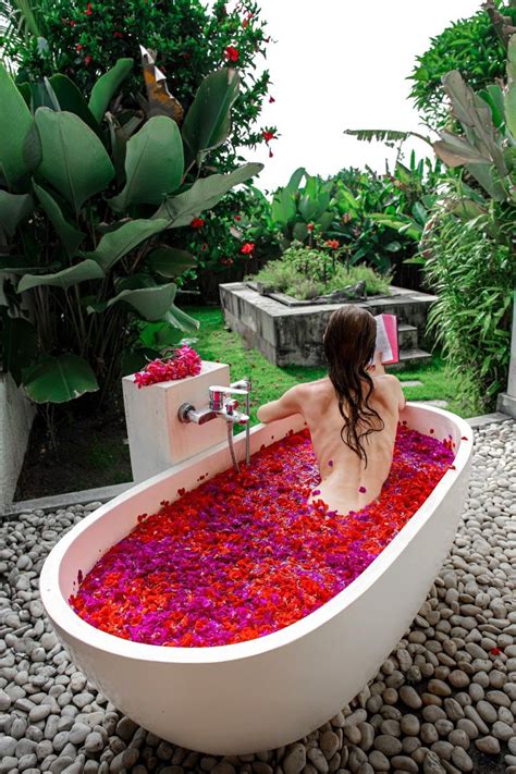 Bali Flower Bath By Ksenia Bobrovskaya Flower Bath Boho Patio Outdoor Bath