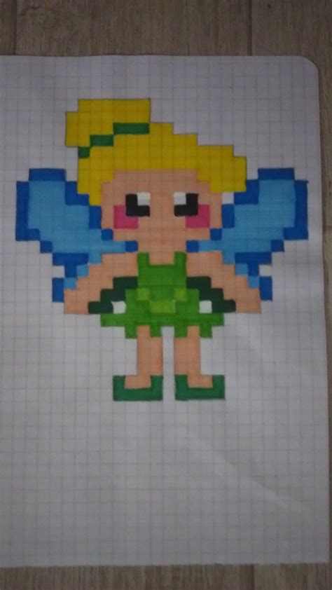 Parement mural, dessin petit carreau, perles à tisser, dessin pixel, art de disney marie des aristochats « pixel art ». La Fée Clochette en Pixel Art (Peter Pan Disney) | Pixel ...