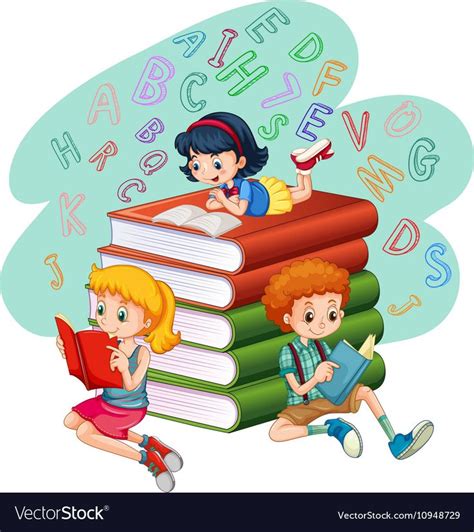 Three Kids Reading Books Download A Free Preview Or High Quality Adobe