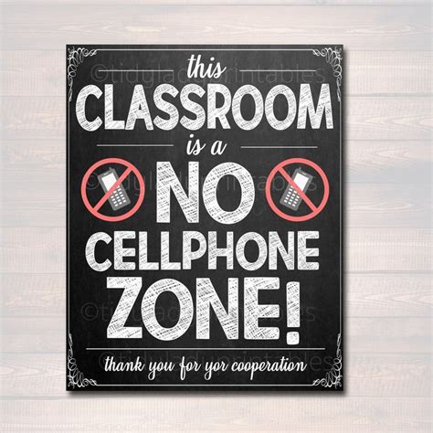 No Cellphones Allowed School Poster Classroom Decor Etsy School
