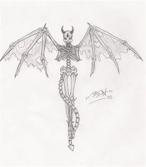 Demon Skeleton By Demidemidemi On Deviantart Demon Drawings Skeleton