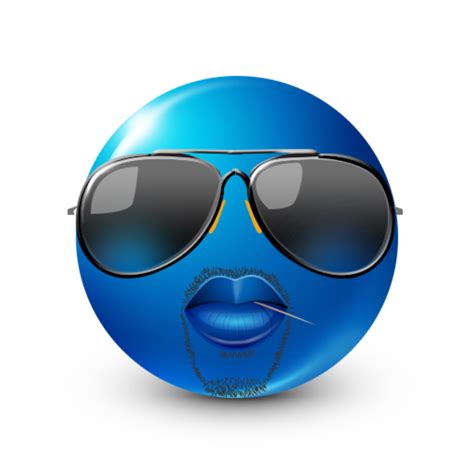 Bluemoji Wearing Shades Smiley Blue Emojis Know Your Meme