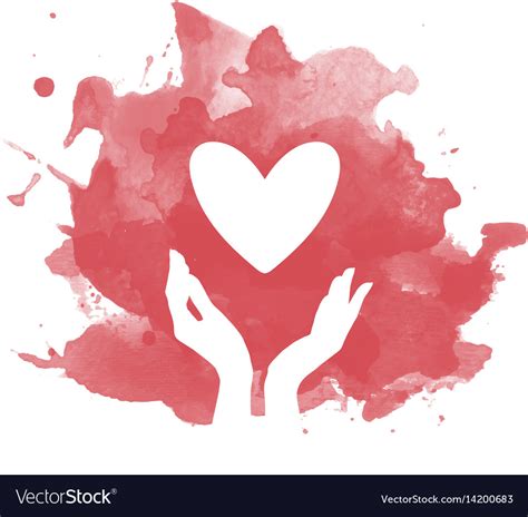 Heart And Hands Silhouette Royalty Free Vector Image