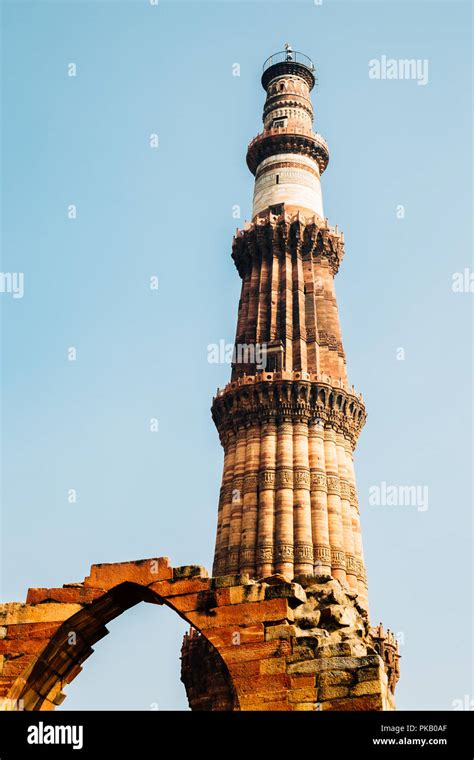 Qutub Minar Ancient Ruins In Delhi India Stock Photo Alamy