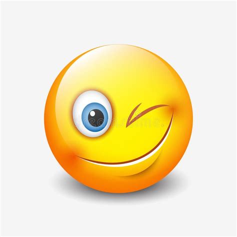 Cute Smiling And Winking Emoticon Emoji Smiley Vector Illustration