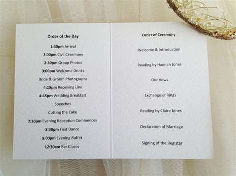 Marriage Ceremony Order Of Service Template Pdf Template