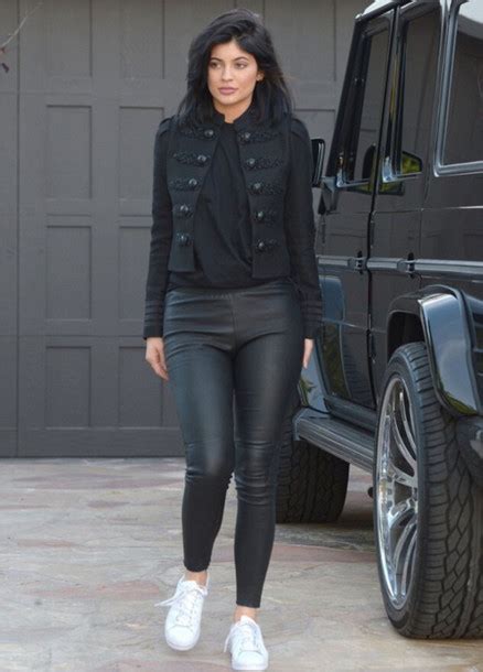 Jacket Top Leggings Faux Leather Kylie Jenner Fall Outfits Fall
