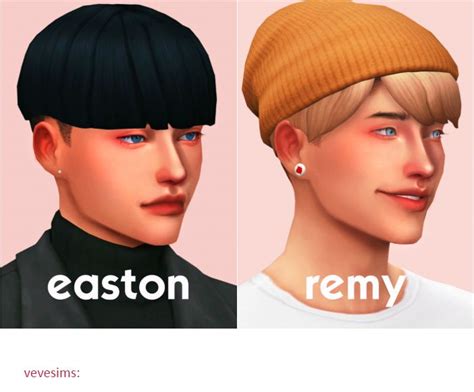 Easton And Remy Hair By Vevevesims In 2021 Sim Ideas Maxis Match Sims