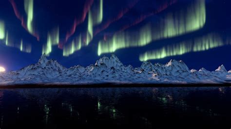 Wallpaper Northern Lights Mountains 4k Nature 17045