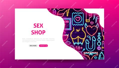 Premium Vector Sex Shop Neon Landing Page Vector Illustration Of Adult Toys Web Banner