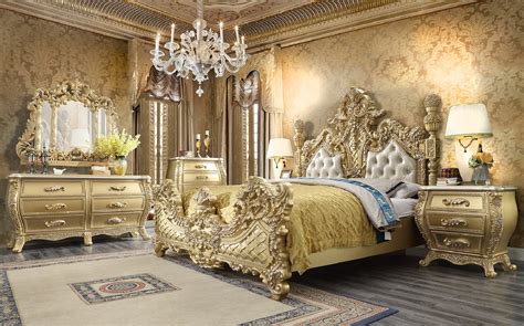 Generally young children slept in the same room as their parents. HD 1801 Homey Design Bedroom Set Victorian Style Metallic ...