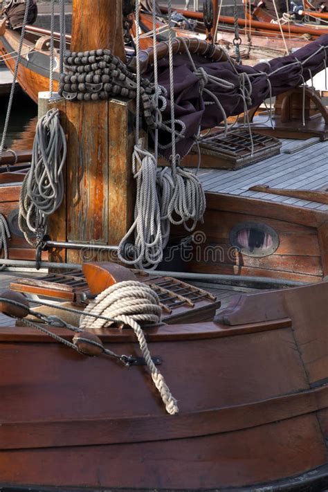Timber Ship In The Port Stock Image Image Of Mast Restored 59788799