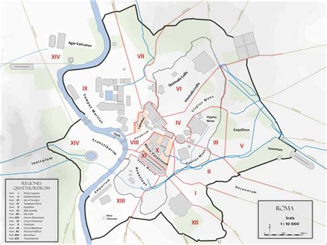 Mappa E Cartina Di Roma Antica Con I Monumenti Della Città