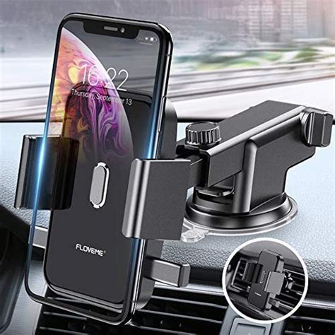 Cell Phone Holder For Car Floveme 360 Rotate Long Arm One Touch Auto