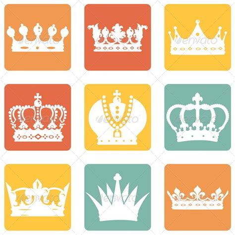 Set Of Royal Crown Icons Crown Royal Icon Set Logo Images
