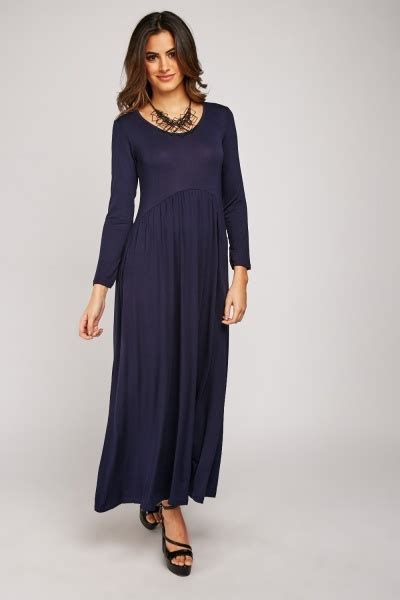 Long Sleeve Gathered Maxi Dress Just 6