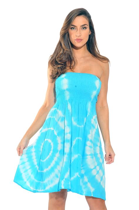 Riviera Sun Strapless Tube Short Dress Summer Dresses Turquoise