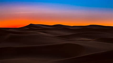 Wallpaper Nature Landscape Sand Dunes Sunset Clear Sky Sahara Desert Algeria 1920x1080