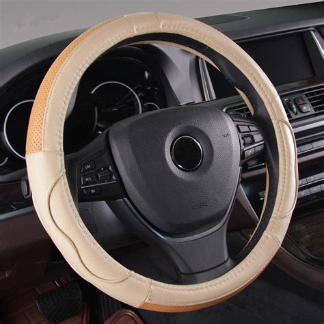 2018 New Design Genuine Leather Car Steering Wheel Cover 38cm Universal