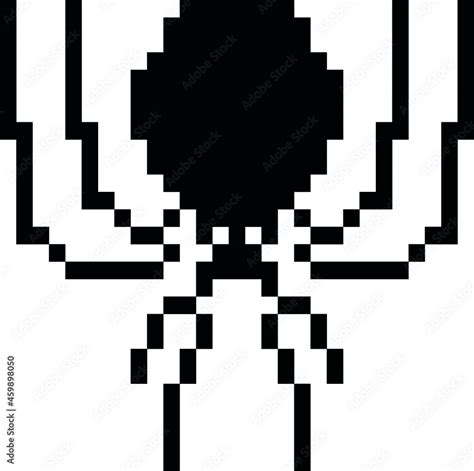 Spider Pixel Art Isolated On White Background Vector Illustration
