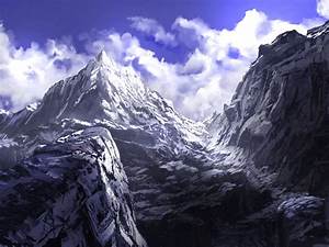 Desktop, Wallpaper, Anime, Mountains, Summit, Art, Hd, Image