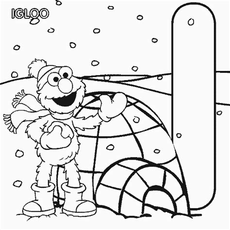 Igloo Letter I Sesame Street Alphabet Coloring Page Coloring Home