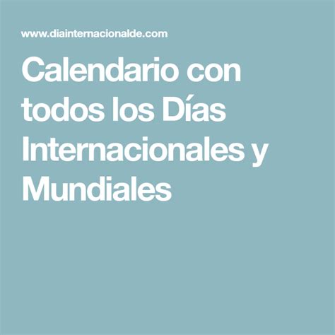 Calendario Con Todos Los Días Internacionales Y Mundiales Boarding Pass