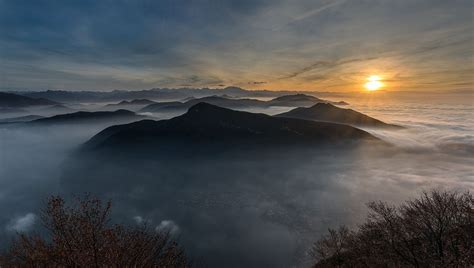 Landscape Photography Nature Mountains Sunset Mist