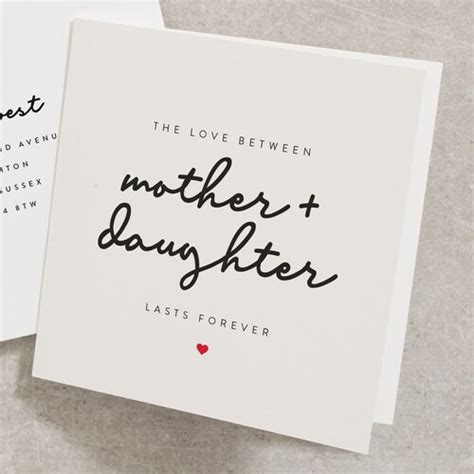 Daughter Mothers Day Card The Love Between Mother And Etsy