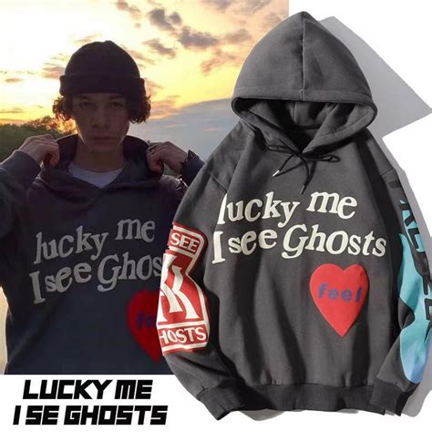 Kanye West Hoodie Lucky Me I See Ghosts Pullovers Etsy