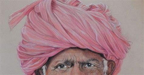 Pencilpix By Sue Clinker 2303 Indian Man With Pink Turban A