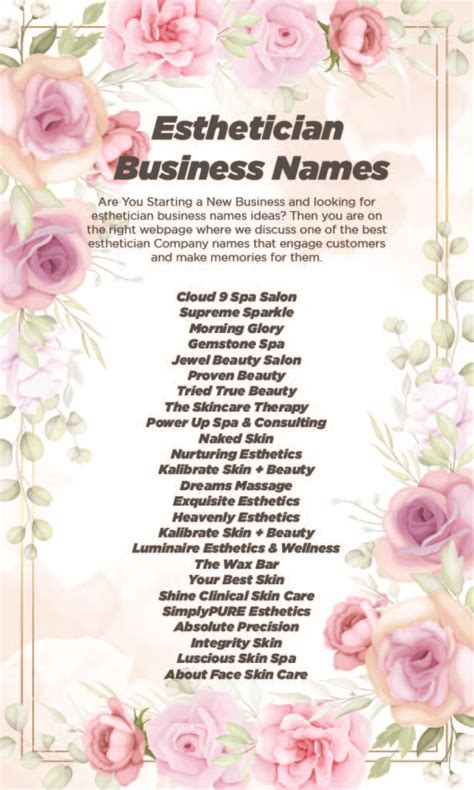 411 New Esthetician Business Names Ideas To Attract Customers
