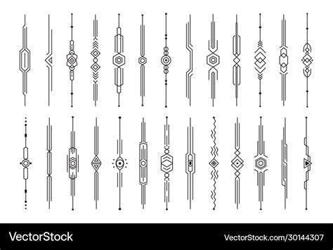 Dividers Collection Vertical Decorative Lines Vector Image