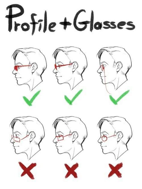 Glasses From The Side Drawing Tutorial Drawing Reference Sketches